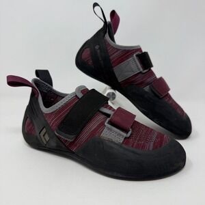 Black Diamond Momentum Climbing Shoes Women Burgundy Grey Hook Loop Size 7/7.5